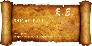 Régi Emil névjegykártya